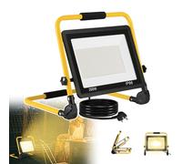 SAILUN LED Work Light 200W, 16000LM Job Site Light, Plug in Folding FloodLight IP66 Mains Powered Flood Lights, Portable Work Lights Super Bright for Workshop Garage Construction, Warm White