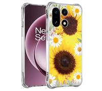 Sailundeng Phone Case for OnePlus 15 Case CPH2747 Cases Girls Women, Slim Shockproof Clear Floral Pattern Flexible TPU Protective Cover for OnePlus 15 5G Sunflower