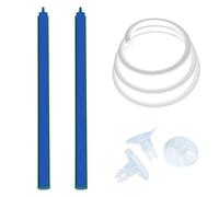 Saim Aquarium Air Stone Bar Bubbler 11.8 Inch, Bubbler Stone with Plastic Base, 9.8ft Airline Tubing with 3 Piece Suction Cup for Fish Tank, Air Stone Bar, 2 Pack