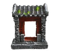 Saim Aquarium Decorations Classical Ancient Temple Ruins Ornament Chinese Old Building Decorations for Betta Fish Tank Fish to Sleep Rest Hide Play