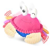 SAIMAND Dancing Crab Baby Toys 6-12 Months, Musical Crawling Crab with Music, Record & Replay, Montessori Sensory Plush Tummy Time Toys for 1 2 3 Year Old Boys and Girls Gifts (Pink)
