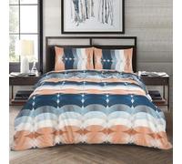 SAIMAZ 4 Piece Printed Bedding Set Duvet Cover, Deep Fitted Sheet & 2 Pillowcases Single, Double, King, Super King Sizes Soft Microfiber, Wrinkle-Resistant, Easy Care (Single, Classic Waves)