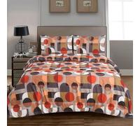 SAIMAZ 4 Piece Printed Bedding Set Duvet Cover, Deep Fitted Sheet & 2 Pillowcases Single, Double, King, Super King Sizes Soft Microfiber, Wrinkle-Resistant, Easy Care (Super King, Classic Circles)