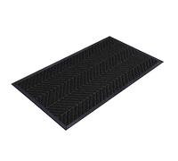 Saime Trading Heavy Duty Kitchen Runner Rugs Non Slip Super Abosrbent Doormats Washable Floor Mats for Hallway Kitchen Office Indoor Outdoor (Black, 45 x 75 cm)