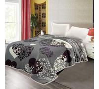 Saime Trading Super Soft Blanket Throw for Sofa and Bed-Double Sided Cosy Blanket 100% Polyester Plush Microfiber Blanket Fit for All Season (Heart Grey-Blanket, 200 x 240 cm)