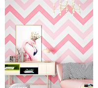 SAIMEYI Modern Minimalist Wallpaper Striped Wallpaper Yellow Black Pink Blue Wallpaper 0.53m x 10m = 5.3m2/roll For Kids Room Bedroom Living Room TV Background (Pink)