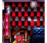 SAIMEYI PVC Wallpaper 0.53M X 10M = 5.3M2/Roll Red Black Yellow Blue White Wallpaper For Kitchens, Bathrooms, Cafes, Clothing Stores, Hotel, Bar. 3D Waterproof Wallpaper (Black and Red-803)