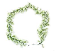 SAING S A I N G Gypsophila Artificial Flowers Garland 5.5Ft Faux Baby Breath Flowers Vine Real Touch Hanging for Wedding Arch Party Home Decor DIY (White)