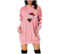 Saingace 2025 Christmas Dress Christmas Dresses Plus Size Womens Xmas Party Dresses Christmas Sweater Women Christmas Tree Outfit Women Christmas for Teens Boys Valentines Day Pink