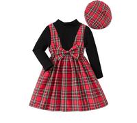 Saingace Children's Xmas Dresses - Girls Red Christmas Dresses 6-7 Years & 7-8 Years Old Party Dress