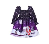 Saingace Santa Presents for Kids Christmas Nighties for Girls Baby Easter Costume Christmas Girls Dress Kids Tartan Dress Baby's Photography Clothes Long Sleeve Baby Girl Dress Purple