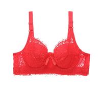 Saingace Soft Bras for Women Plus Size Plus Size Push Up Bra Wireless Support Bra Lace Underwear Bras Without Underwire Tops Push up Underwear Padded Strapless Bra Bandeau Bra Plus Size Red