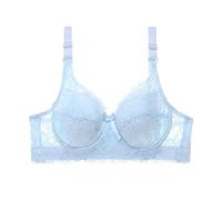 Saingace Soft Bras for Women Plus Size Plus Size Push Up Bra Wireless Support Bra Lace Underwear Bras Without Underwire Tops Push up Underwear Padded Strapless Bra Bandeau Bra Plus Size Light Blue