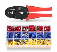 Sainlogic Crimping Pliers Cable Lug Set, 0.5-6mm² Self-Adjustable Ratchet Wire Crimping Tool with 700 Wire Terminal Crimp Connectors and Wire End Ferrules