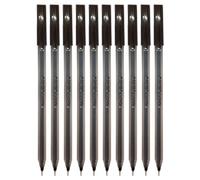 SAINO 10 x 0.7mm Softek BLACK Ballpoint Pens Smooth Ink Flow Office School Home