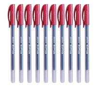 SAINO 10 x 0.7mm Softek RED Ballpoint Pens Smooth Ink Flow Office School Home