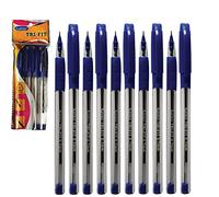 SAINO 10 x 0.7mm Tip Tri-Fit Triangular BLUE Ballpoint Pens Smooth Fine Writing