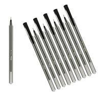 SAINO 10 x 0.7mm Trio Triangular BLACK Ballpoint Pens Easy Grip Smooth Writing