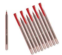 SAINO 10 x 0.7mm Trio Triangular RED Ballpoint Pens Easy Grip Smooth Writing