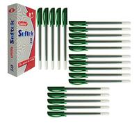 SAINO 20 x 0.7mm Fine Tip Softek GREEN Ballpoint Pens NON DRY GUARANTEE