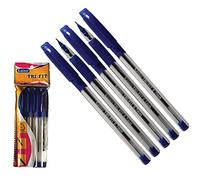 SAINO 5 x 0.7mm Tip Tri-Fit Triangular BLUE Ballpoint Pens Smooth Fine Writing