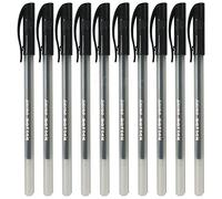 SAINO Fine-X Ballpoint Pens, BLACK, 0.7mm Fine Point, Pack of 10, School Office Home Value Pack, ZOFAX Black Ball Pen