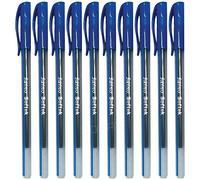 SAINO Fine-X Ballpoint Pens, BLUE, 0.7mm Fine Point, Pack of 10, School Office Home Value Pack, ZOFAX Black Ball Pen