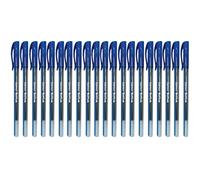 SAINO Fine-X Ballpoint Pens, BLUE, 0.7mm Fine Point, Pack of 20, School Office Home Value Pack, ZOFAX Black Ball Pen