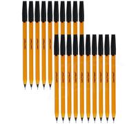 SAINO PrimoOrg Ballpoint Pens, BLACK, Fine Point (0.7mm), Pack of 20, Smooth Writing, Comfort Grip, Write Draw Sketch, Perfect for School Office Home Use
