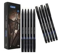 SAINO Retec Ballpoint Pens Smooth Fine Writing Giga Pack Comfort Grip (10 x 0.7mm BLACK Ball Pens + 1 x ZOFAX Blue Ball Pens)