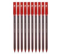 SAINO Softy Ballpoint Pens, RED, Fine Point (0.7mm), Pack of 10, Fine Writing Smooth Ball Pens, Perfect for School Office Home Business Shop Everyday Use