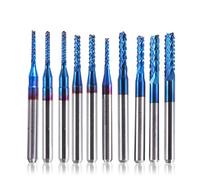 SainSmart Genmitsu 10Pcs Nano Blue Coat End Mill CNC Router Bits, 1.5-3.175mm, 1/8" Shank