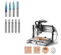SainSmart Genmitsu 3020 PRO Ultra Router+5pcs Ball Nose End+ V Groove Router Bits Set, Upgraded 710W Spindle for Metal, Wood, Built-in Motherboard Fan