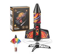 SainSmart Jr. Rocket Launcher for Kids, 200 Feet of Flight Altitude, Motorized Air Rocket with Parachute, Self-Launching Outdoor Toy with Safely Land (flame)