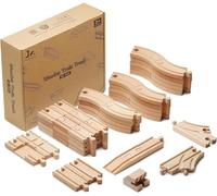 SainSmart Jr. Wooden Train Track 52pc Expansion Set, Compatible, Boys 3+