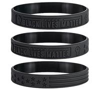 Sainstone Black Lives Matter Silicone Bracelets - #BLM Movement for Freedom, Liberation and Justice Motivational Rubber Wristbands - Support Black Imagination & Innovation Gifts for Men Women (Unisex)