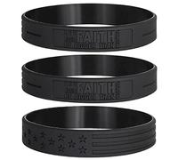 Sainstone Power of Faith Let Faith Bigger Than Fear Inspirational Silicone Bracelets with American Flag - Faith Over Fear Motivational Wristband Gifts for Fight Epidemic for Men Women 3-Pack