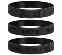 Sainstone Power of Faith Psalm 23:1 Inspirational Bible Verses Silicone Bracelets - Let Faith Bigger Than Fear - Religious Motivational Wristband Gifts for Men Women, L, Rubber, rubber