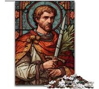 Saint A Stained Glass 1000 Piece Jigsaw Puzzle for Adults Teens, Challenging Game Toys Every Piece Is Unique - Challenging Family Fun Game (50x75cm)