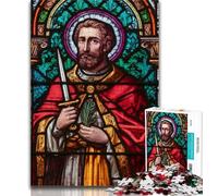 Saint A Stained Glass 1000 Piece Jigsaw Puzzles for Adults & Teens,Decompressing Intellectual Educational Toy Birthday Present,Gifts,Wall Art 38x26cm