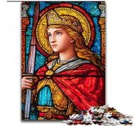Saint A Stained Glass 1000 Piece Jigsaw Puzzles for Adults & Teens, Fun Games Every Piece Is Unique - Challenging Family Fun Game (26x38cm)