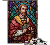 Saint A Stained Glass Jigsaw Puzzles for Adults 1000 Jigsaws, Fun Games Every Piece Is Unique - Challenging Family Fun Game (26x38cm)