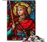 Saint A Stained Glass Jigsaw Puzzles for Adults 1000 Piece Puzzle, Pattern Assembly Fun at Home Activities, Birthday Present,Travel Gifts (26x38cm)