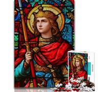 Saint A Stained Glass Jigsaw Puzzles for Adults Teenagers Jigsaws Puzzle,for Educational Game Challenge Toy Unique Home Decor And Gifts (50x75cm)