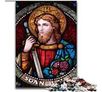 Saint A Stained Glass JigsawPuzzle 1000 Pieces for Adults, Fun Games Every Piece Is Unique - Challenging Family Fun Game (50x75cm)