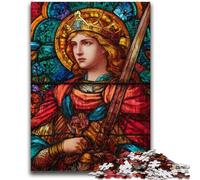 Saint A Stained Glass Puzzles for Teenagers Teens 1000pc Puzzle,Stress Reliever Staycation Kill Time with Matching Poster And Trivia Sheet (50x75cm)