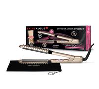 SAINT ALGUE Demeliss XCURLER - Professional Ceramic Straightener, 2 in 1 Curling Iron and Plate, for All Hair Types, Straight Hair / Curls / Waves, Temperature from 150 ° to 230 ° - Gold / Black