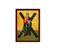 Saint Andrew icon The Apostle, Handmade Greek Orthodox icon of St Andrew, Byzantine Wood Plaque 15x21cm