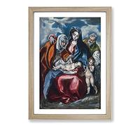 Saint Anne and The Infant by El Greco Framed Print | A2 Oak Framed Wall Art | Ready to Hang | Modern Nature Picture | Living Room Bedroom Lounge Office