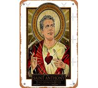 Saint Anthony - Anthony Bourdain Mounted Print Metal Tin Sign Vintage 8x12 Inch